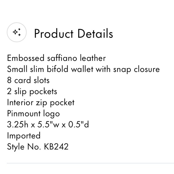 KATE SPADE Navy Pink Embossed Floral Garden Flower Bed Small Slim Bifold Wallet - Picture 12 of 16